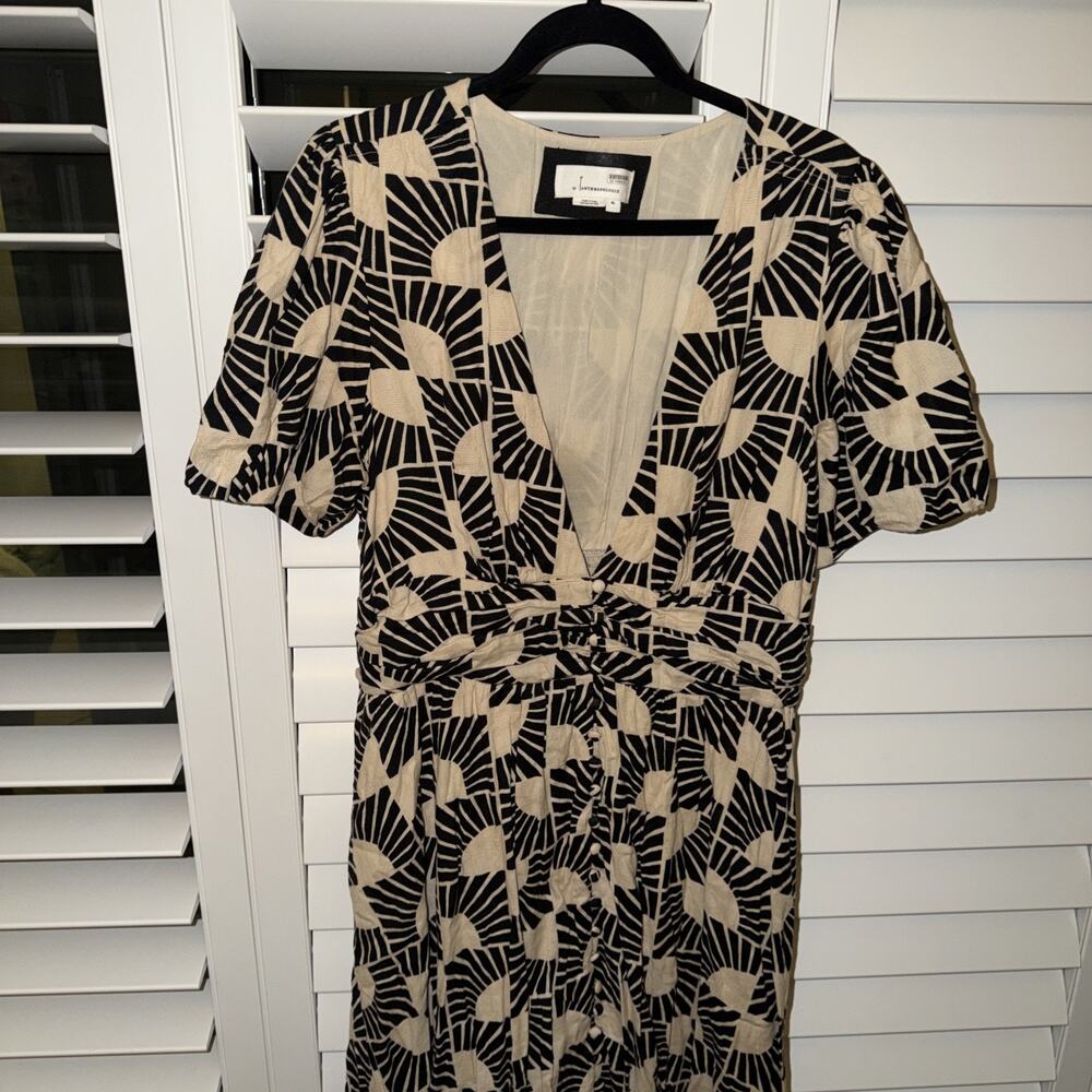 Anthropologie Beige and Black Geometric Maxi Dress - Picture 5 of 10
